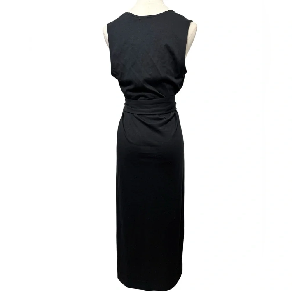 NWT - Vince Square Neck Pima Cotton Midi Dress in Black Size Small (Flaw) - Picture 6 of 12